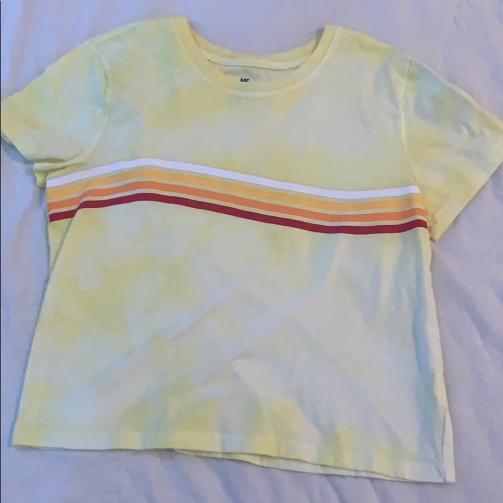 Yellow Striped Me to We shirt.